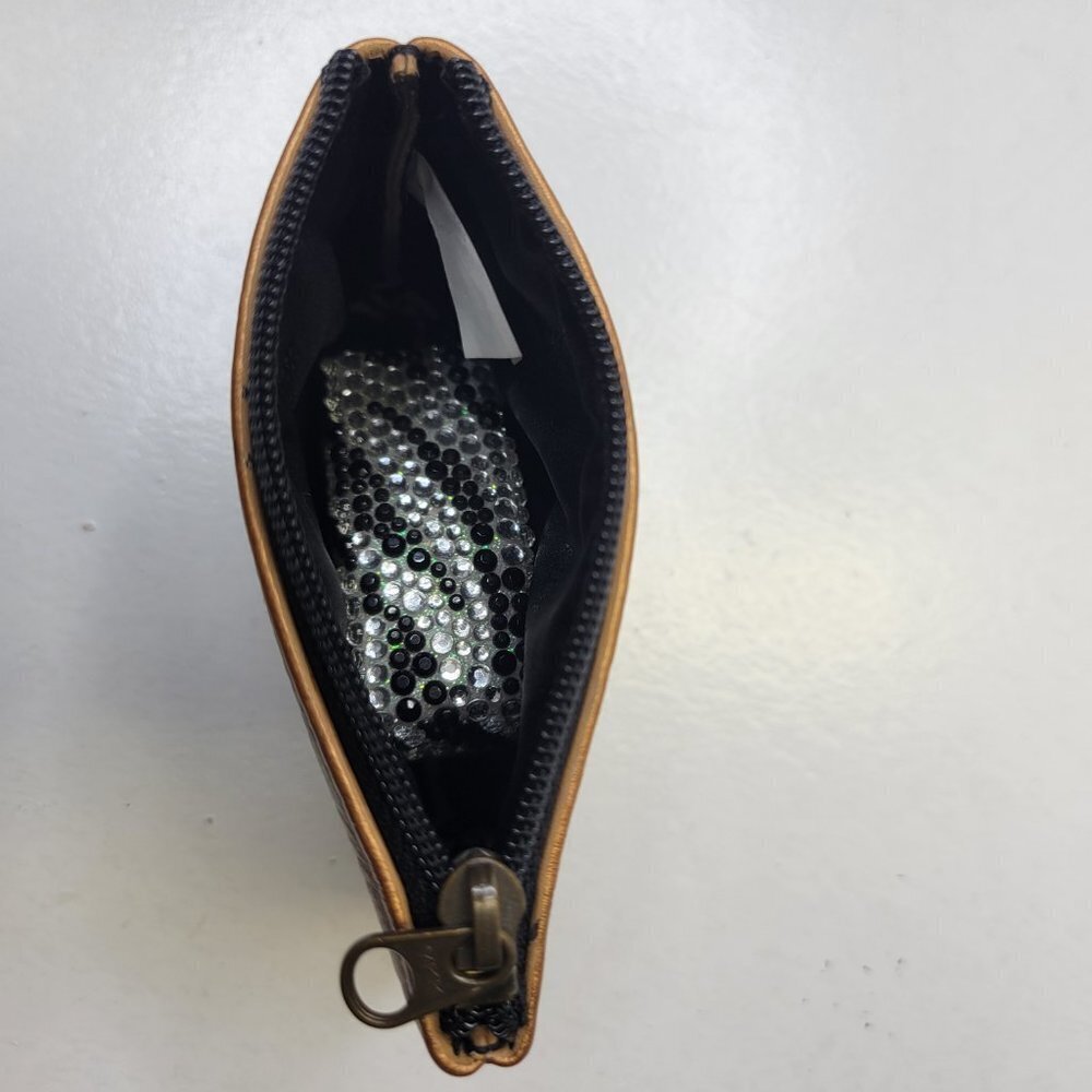 Leather Coin Purse Anuschka Hand Painted Leather Coin Purse Pouch - Picture 6 of 6
